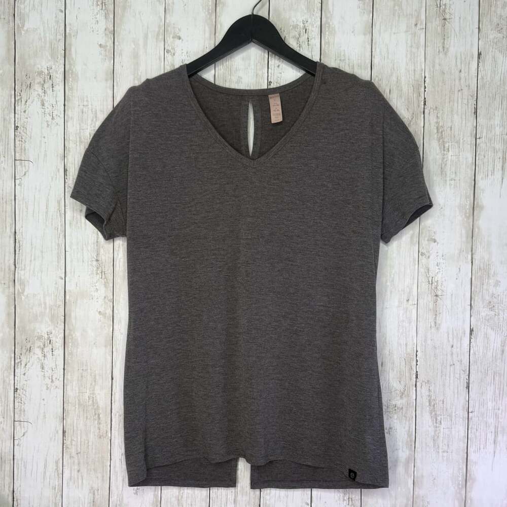Bally Total Fitness Women's Charcoal Gray V-Neck Shirt